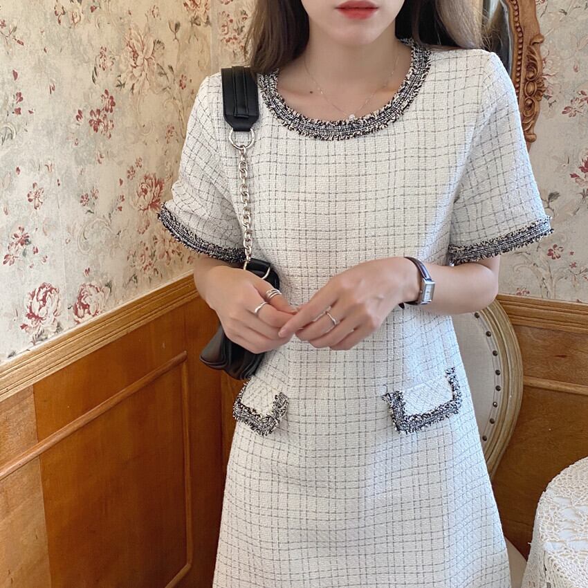 【dress】シンプル好感度UP!気質満点ラウンドネック エレガントファッションワンピース G0328