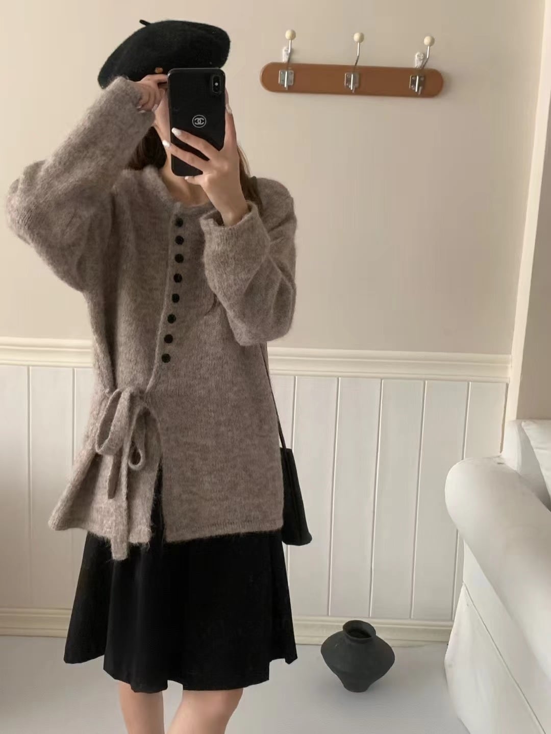 【outer】ボタンデザインニットカーデ　M28058