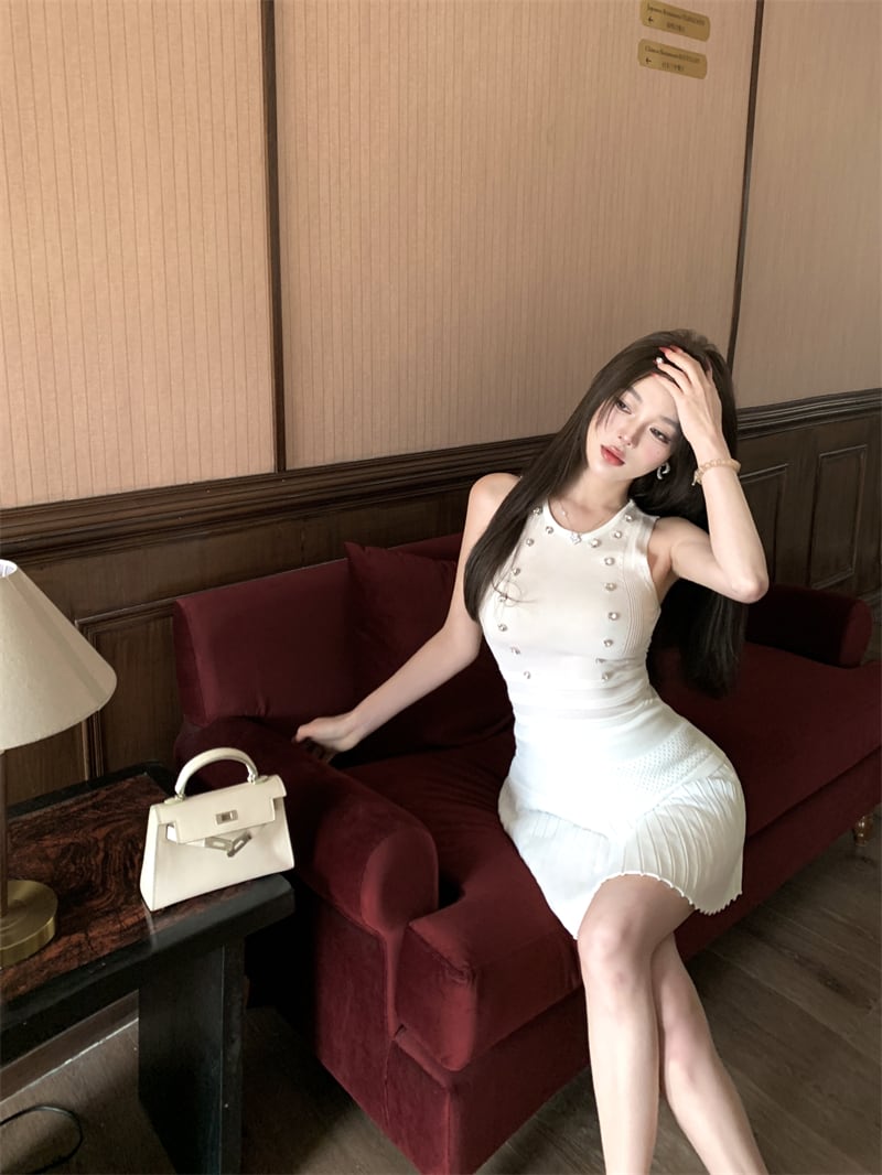 【dress】ノースリーブプリーツミニワンピース　M29821
