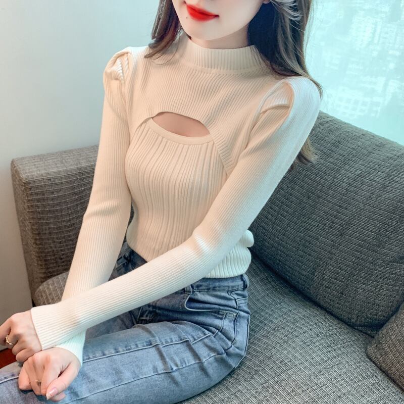 【tops】カットワークニットトップス　M26209