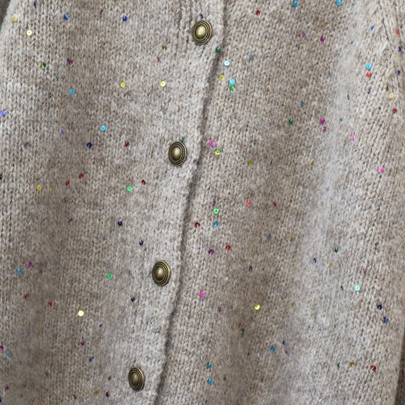 【outer】クルーネックニットカーデ　M25696