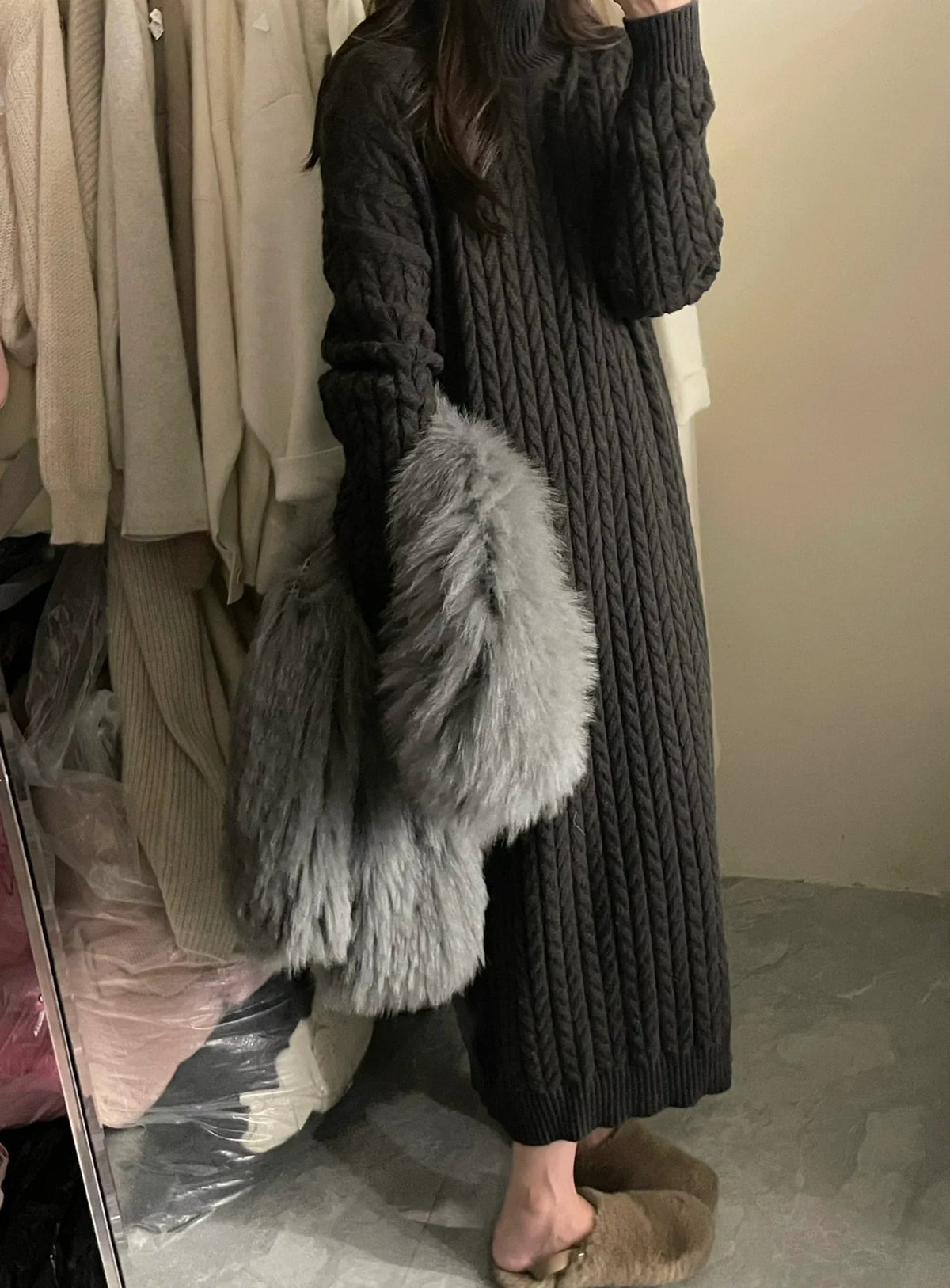 【dress】ハイネックニットワンピース　M25799