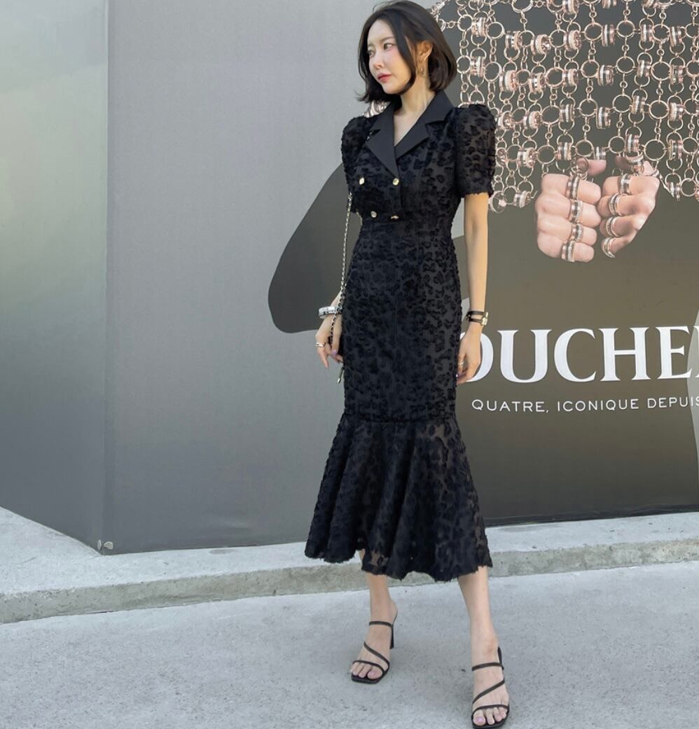 【dress】レースマーメイドワンピース　M29770