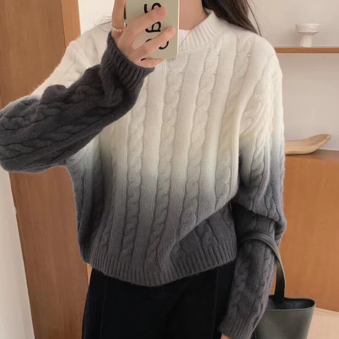 【tops】グラデーションニットセーター　M18708