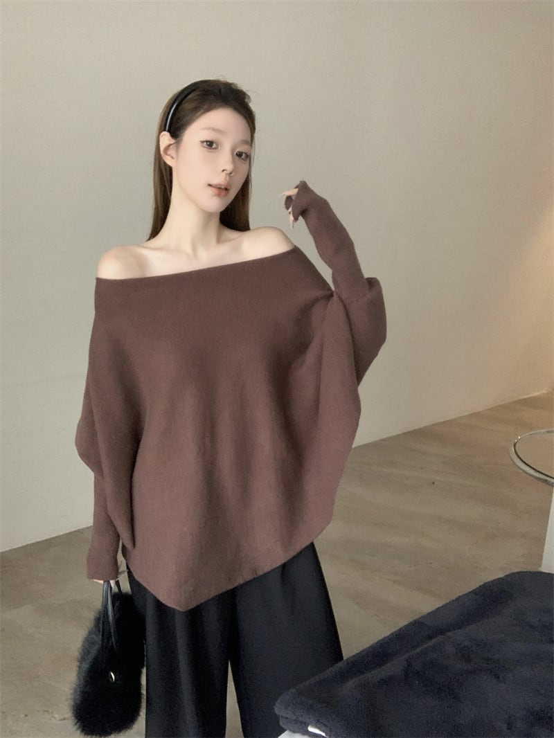 【tops】ドルマンスリーブニットトップス　M28395