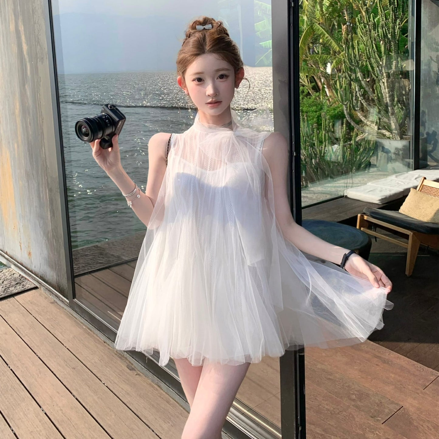 【dress】リボンチュールワンピース　M30759