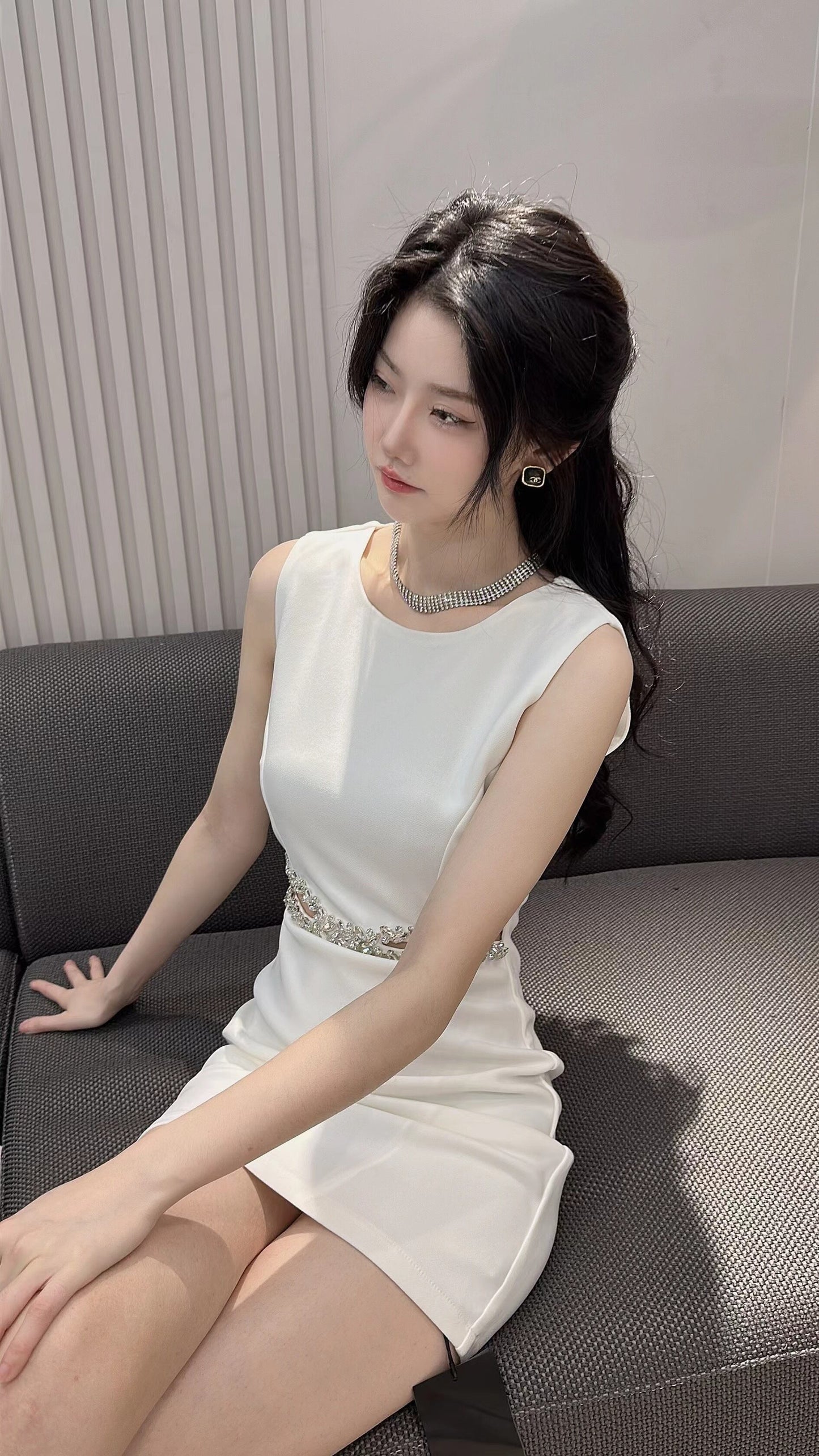 【dress】ウエストカットノースリーブワンピース G21053