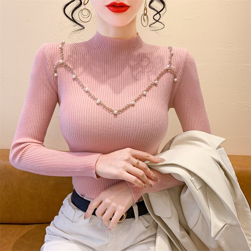【tops】パールニットトップス　M27695