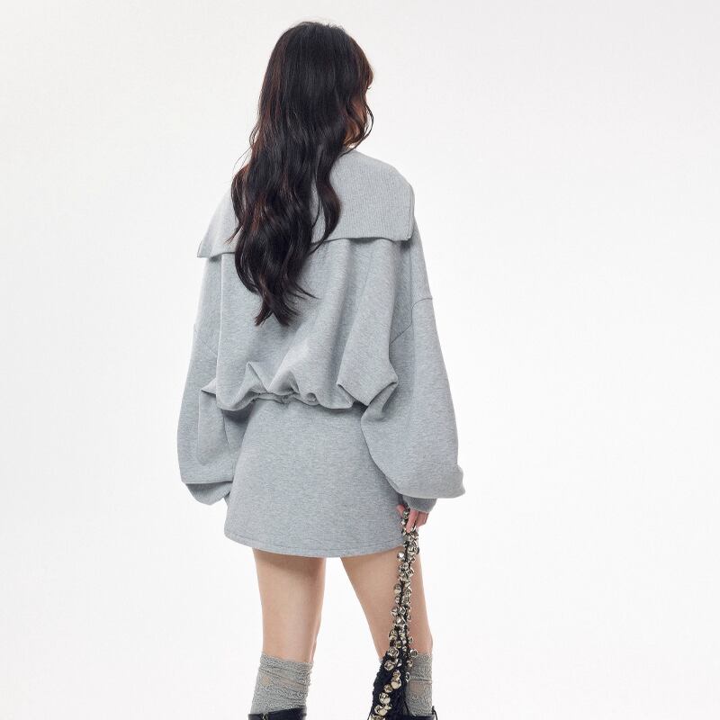 【dress】セーラーカラーパーカーワンピース Q7368