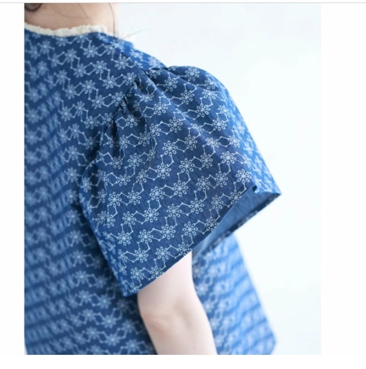【tops】デニムプリントトップス　M30192