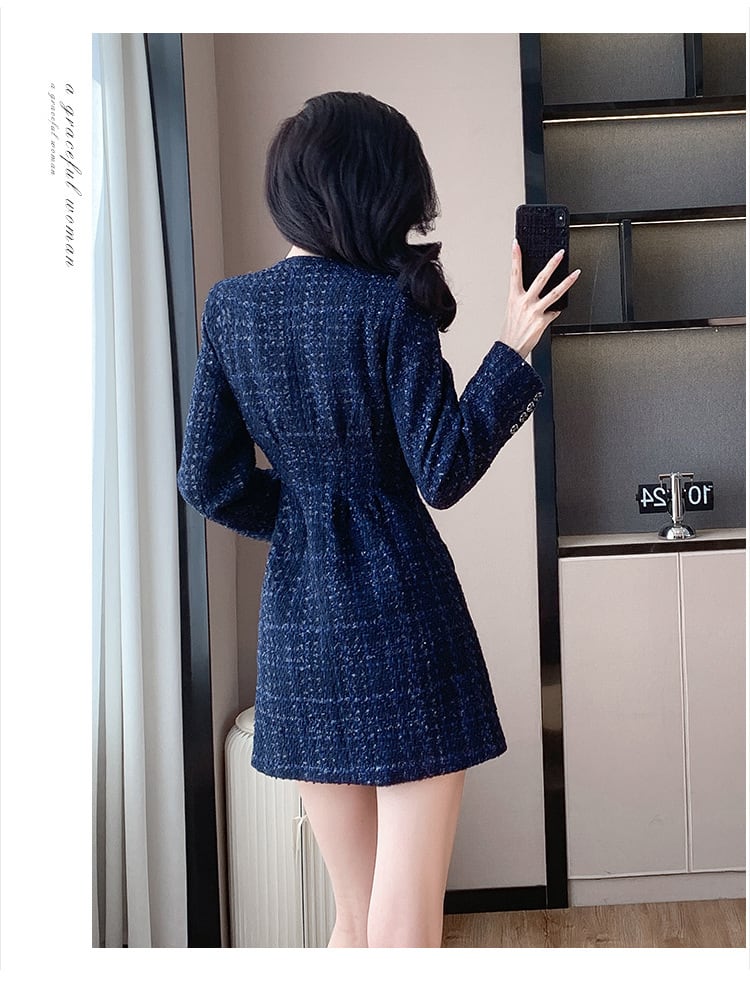 【dress】ツイードチェック柄ワンピース　M27658