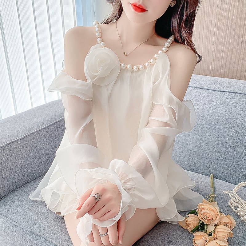 【tops】オフショルダーブラウス　M29371