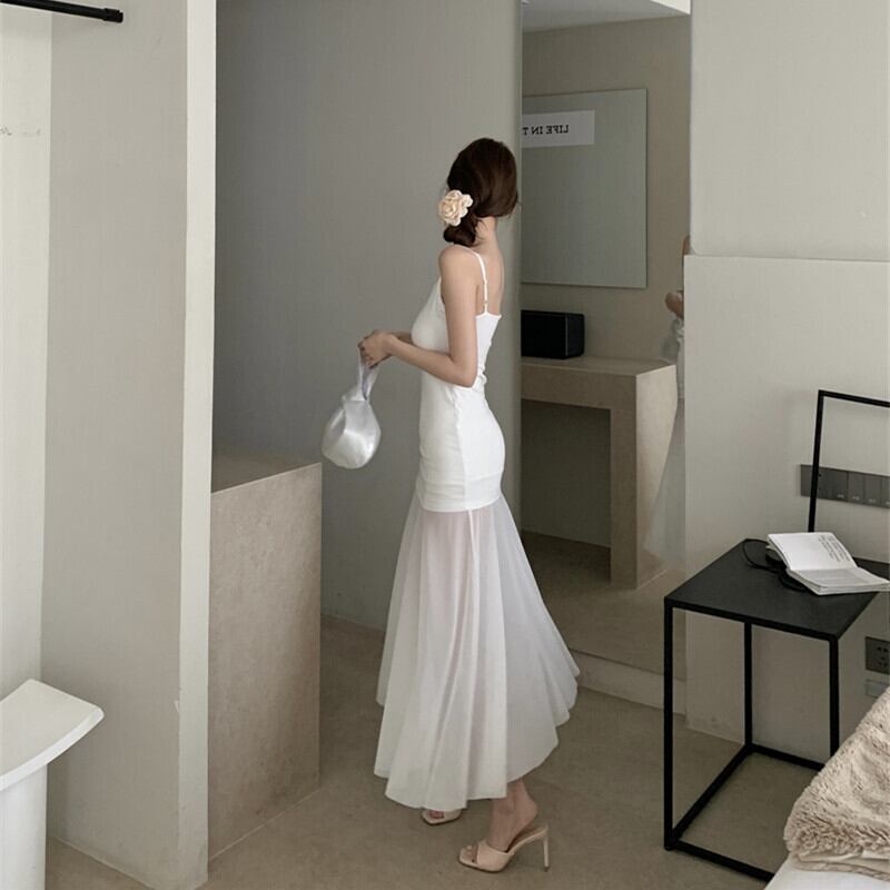 【dress】チュールコンビキャミワンピース　M29737