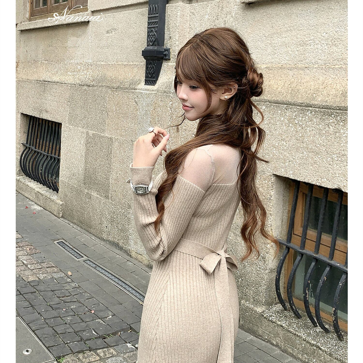 【dress】シアードッキングニットワンピース　N3471