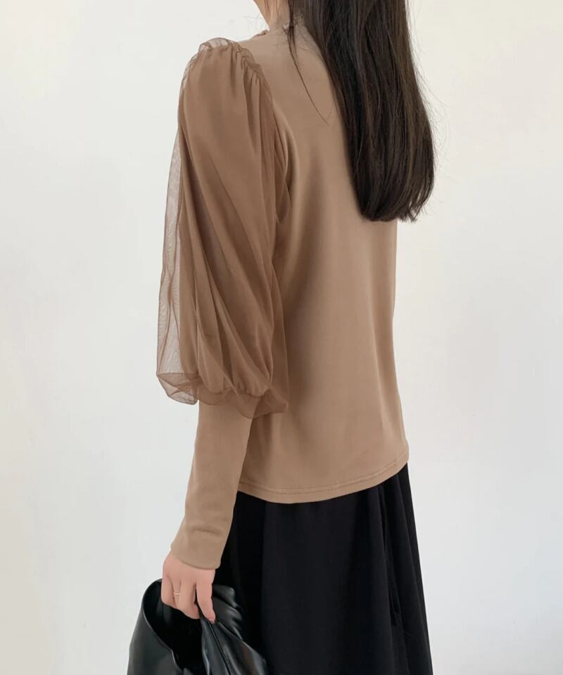 【tops】メッシュランタンスリーブTシャツG20261