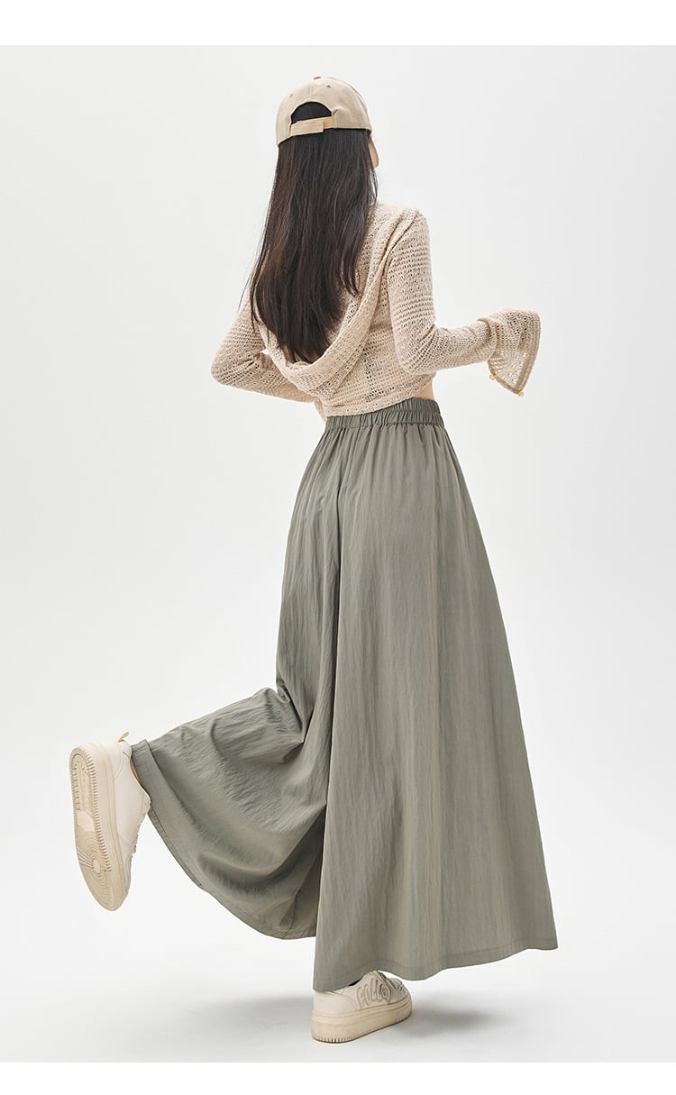 【bottoms】3色ウエストゴムガウチョパンツF7490