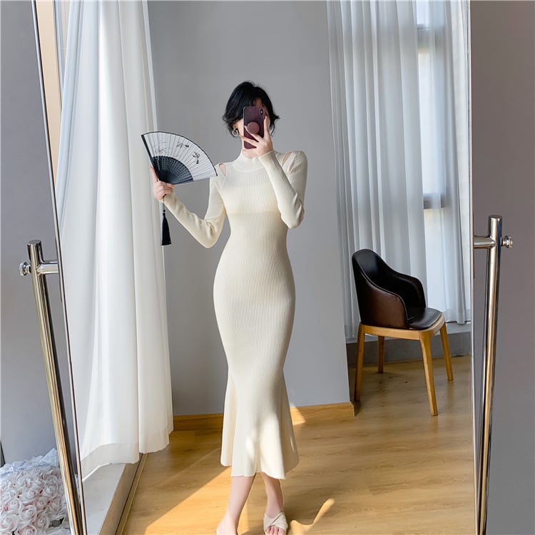 【dress】マーメイドニットワンピース　M28019