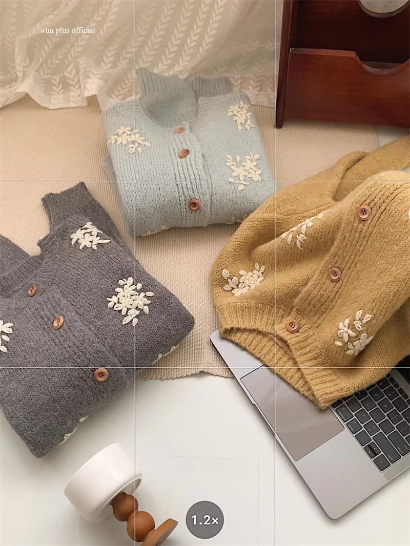 【outer】刺繍ニットカーデ　M17962