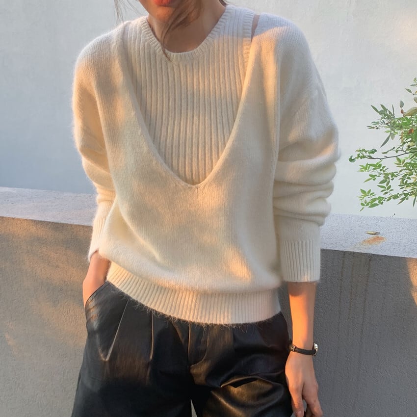 【set】キャミソール×ニットセーターセット　M27414