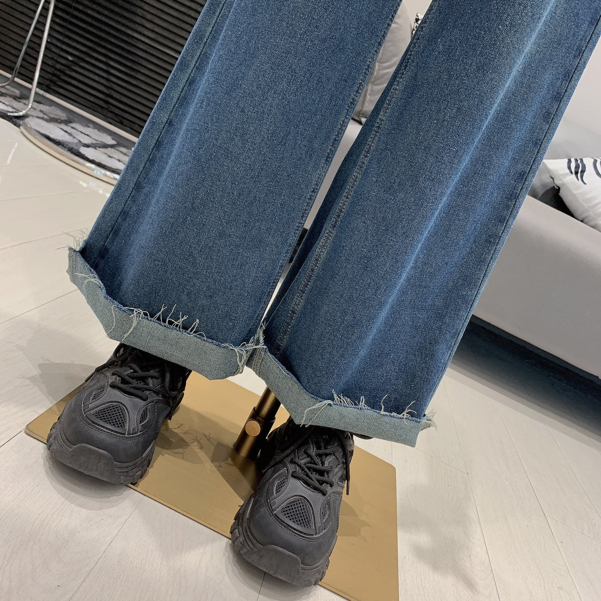 【set】Vネックベスト×デニムパンツセット　M25269