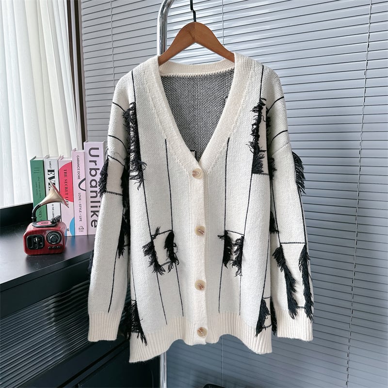 【outer】Vネックニットカーデ　M26070