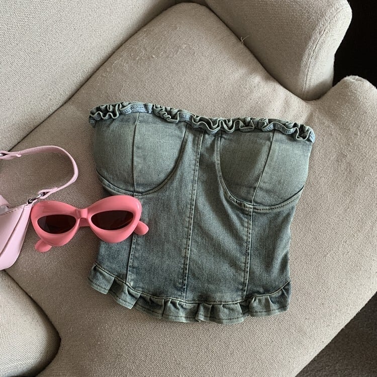 【tops】デニムベアトップ　M24381