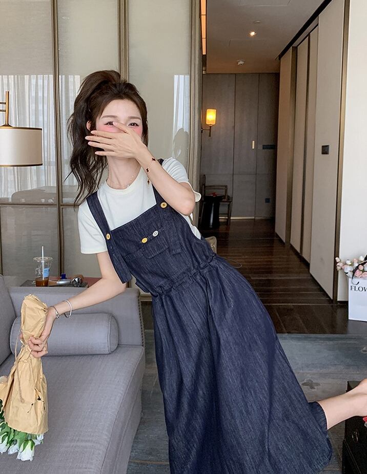 【dress】デニムサロペットスカート Q8321