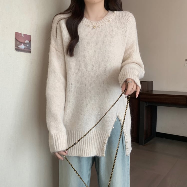 【tops】パールニットセーター　M27415