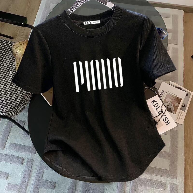 【tops】3色半袖英字柄ＴシャツF7288