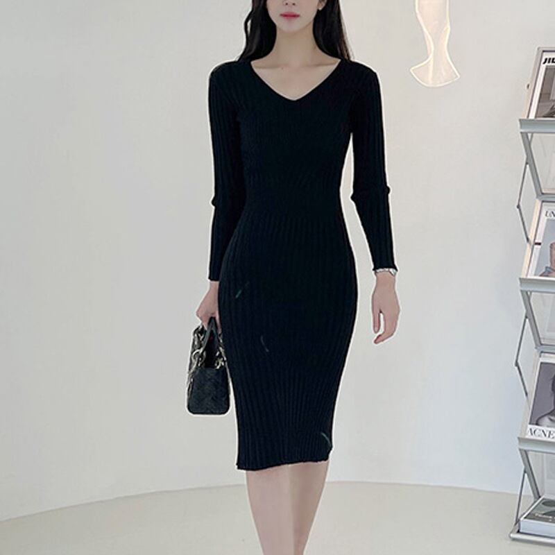 【dress】Vネックワンピース　M18984
