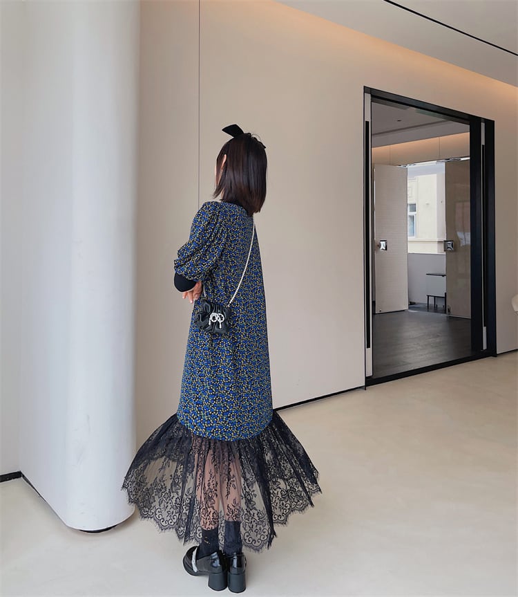 【dress】レース花柄ワンピース　M25158