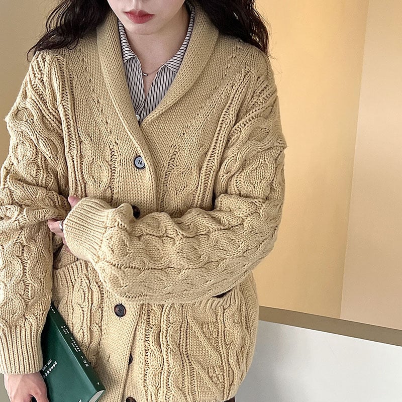 【outer】Vネックニットカーディガン Q7094