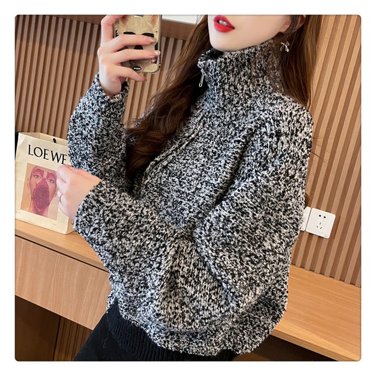 【outer】ファスナーニットカーデ　M18598