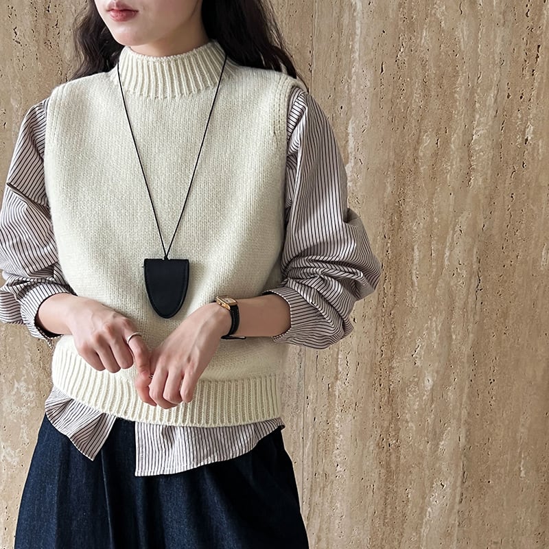 【outer】バックオープンニットベスト Q7096