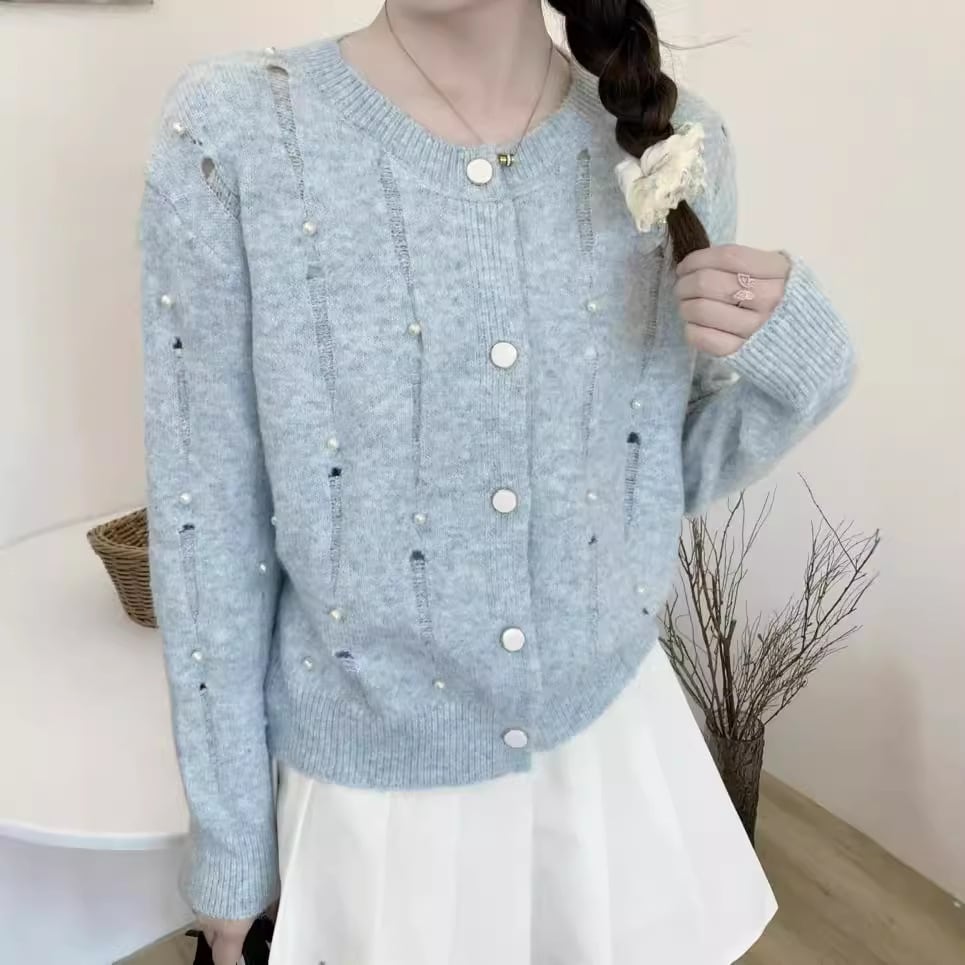 【outer】パールニットカーデ　M25804