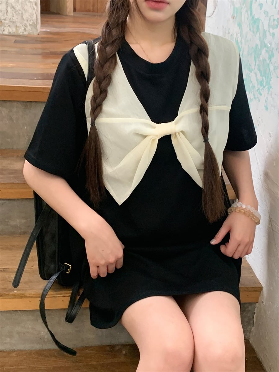 【dress】リボン付きワンピース　M25038