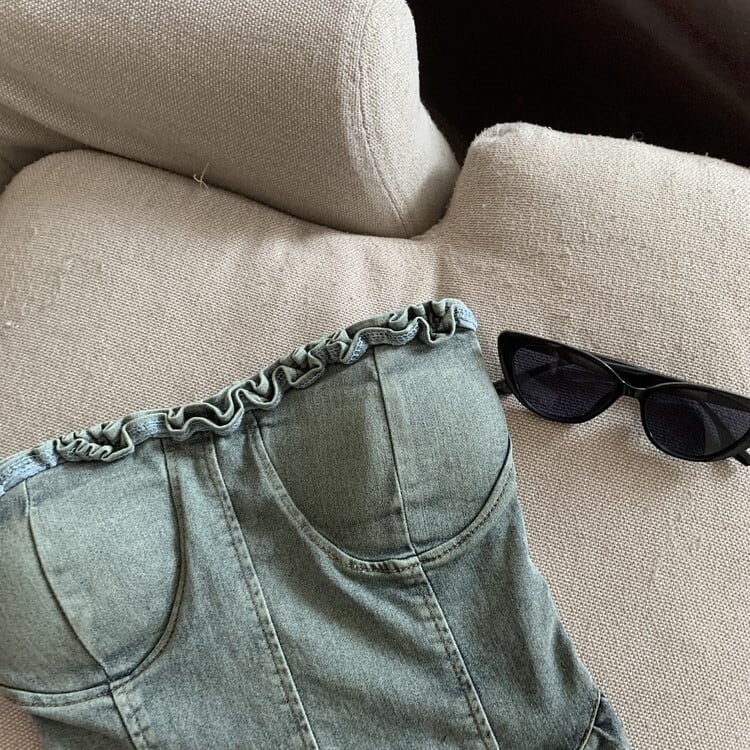 【tops】デニムベアトップ　M24381
