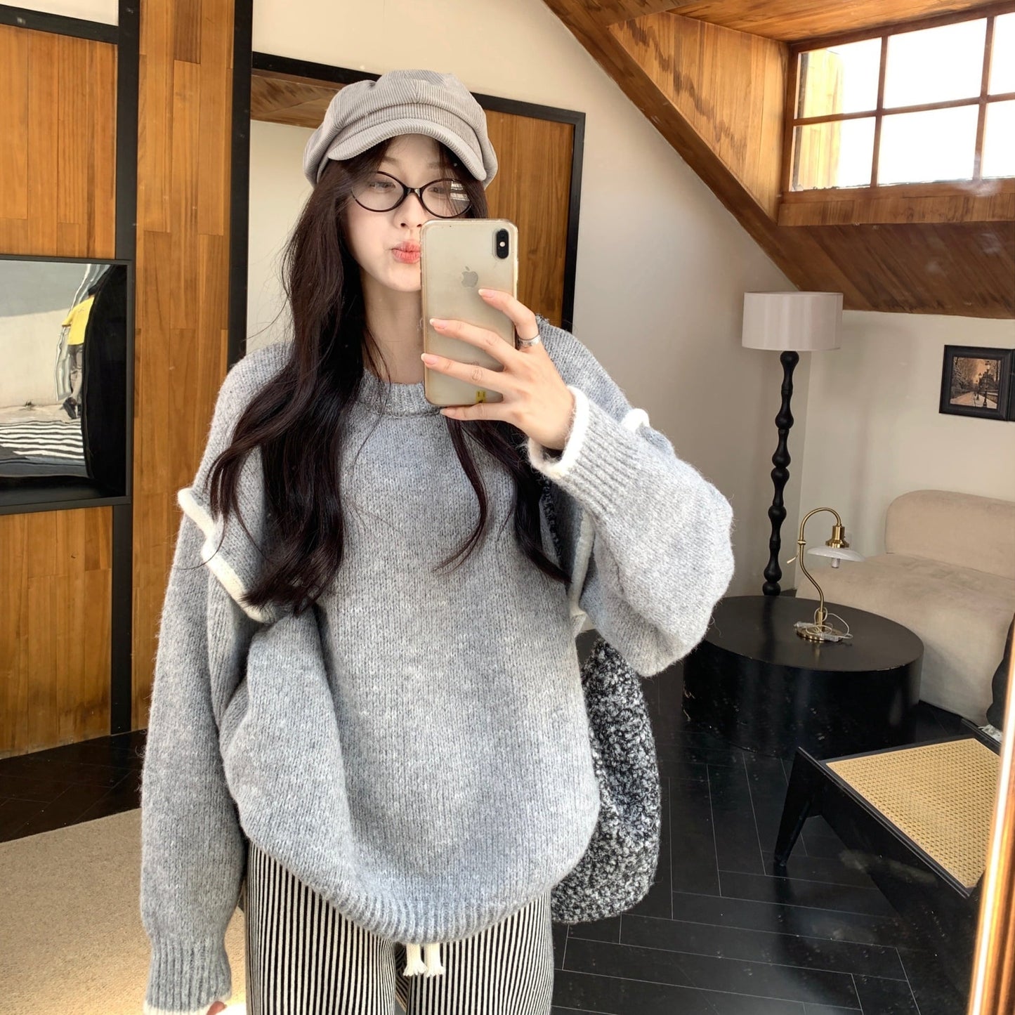 【tops】クルーネックニットセーター　M28829