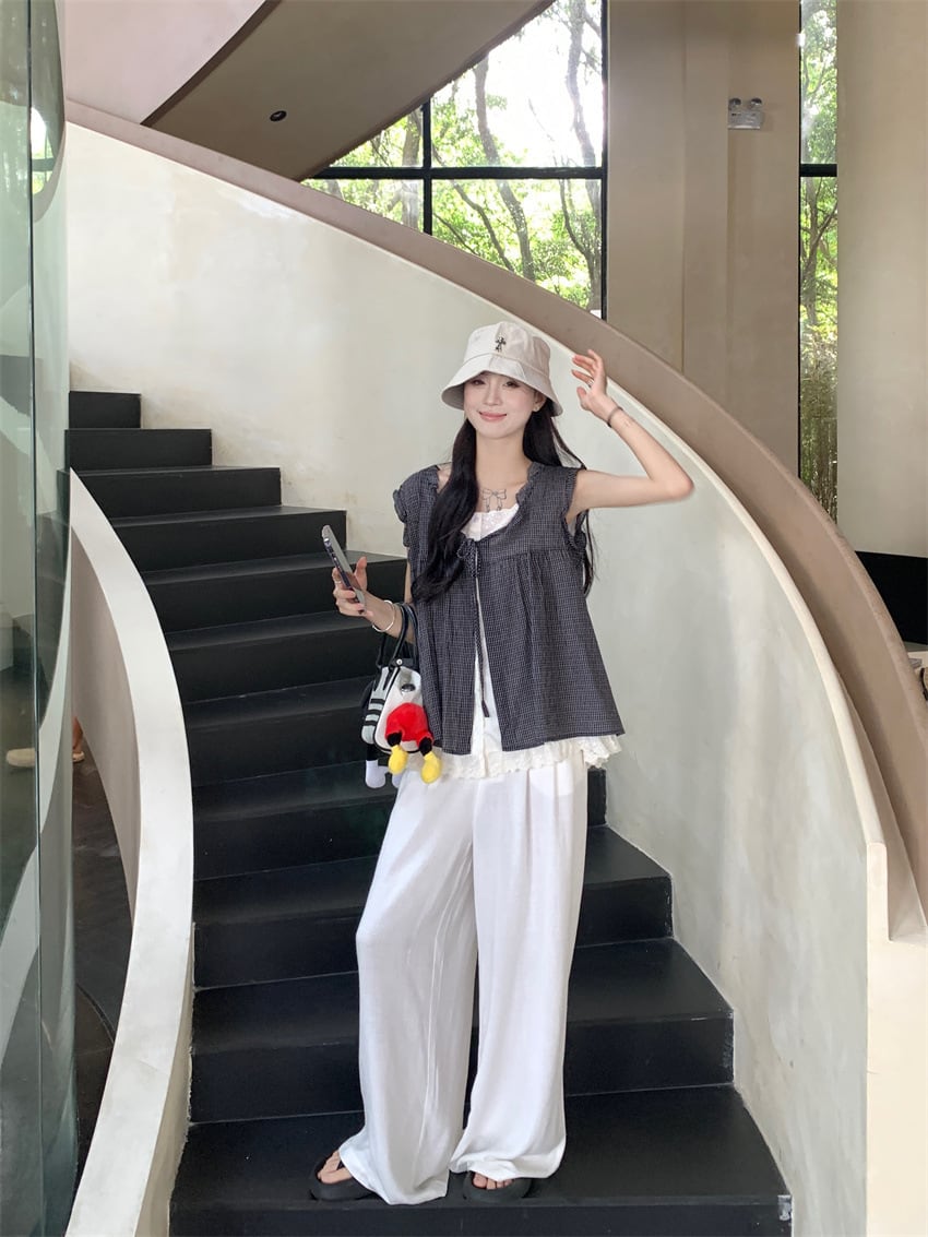【tops】レース切り替えトップス　M24807