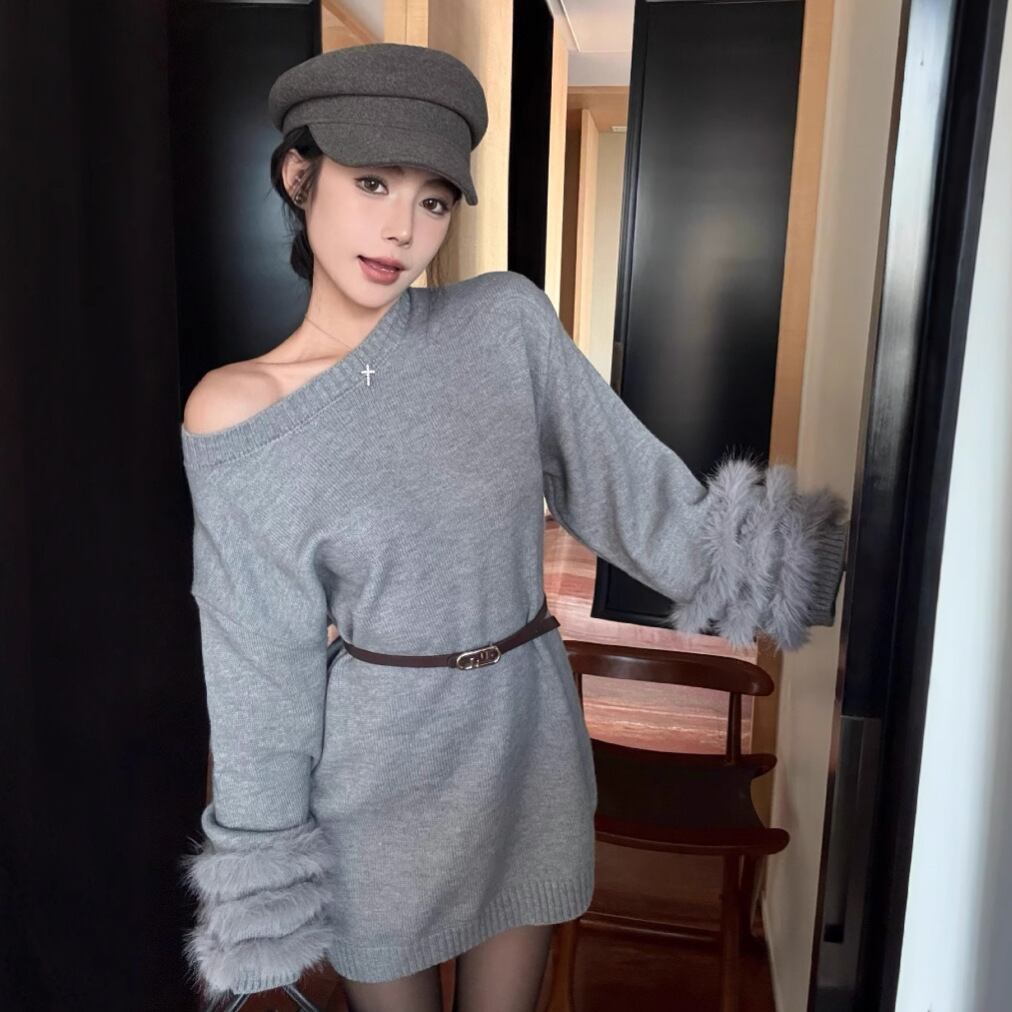 【dress】ファーニットワンピース　M28430