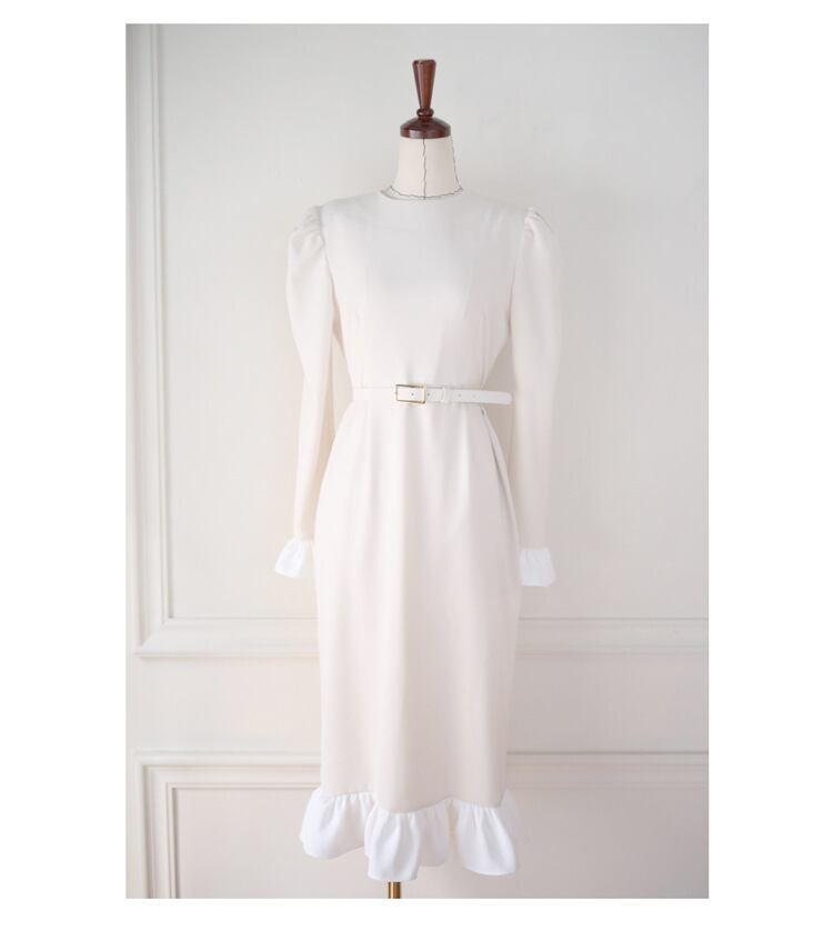 【dress】フリルドッキングワンピース　M18726