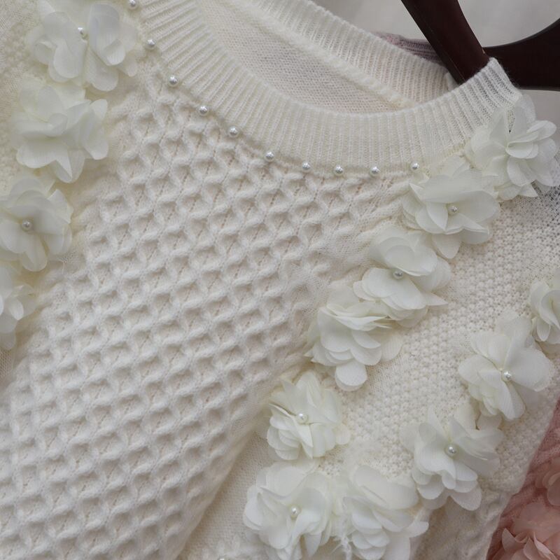 【tops】立体フラワーニットセーター　M28595