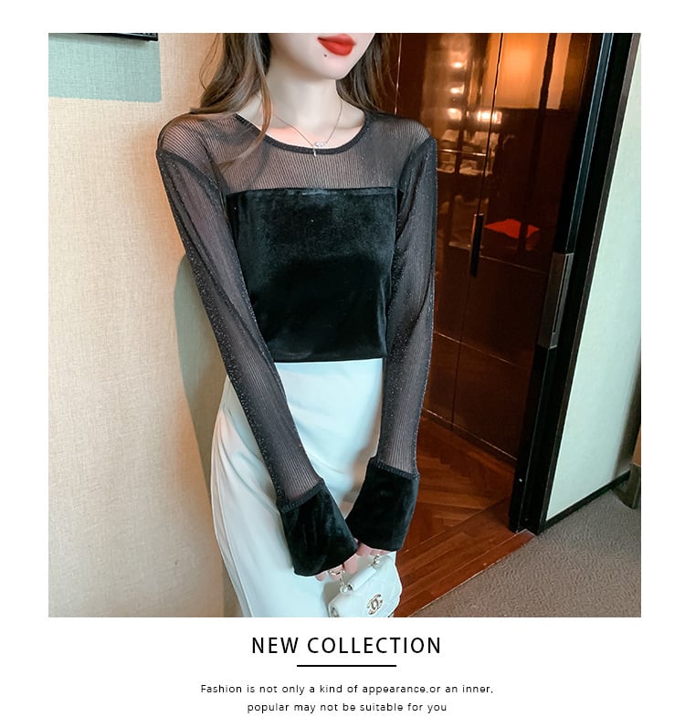 【tops】チュールコンビトップス　M29378