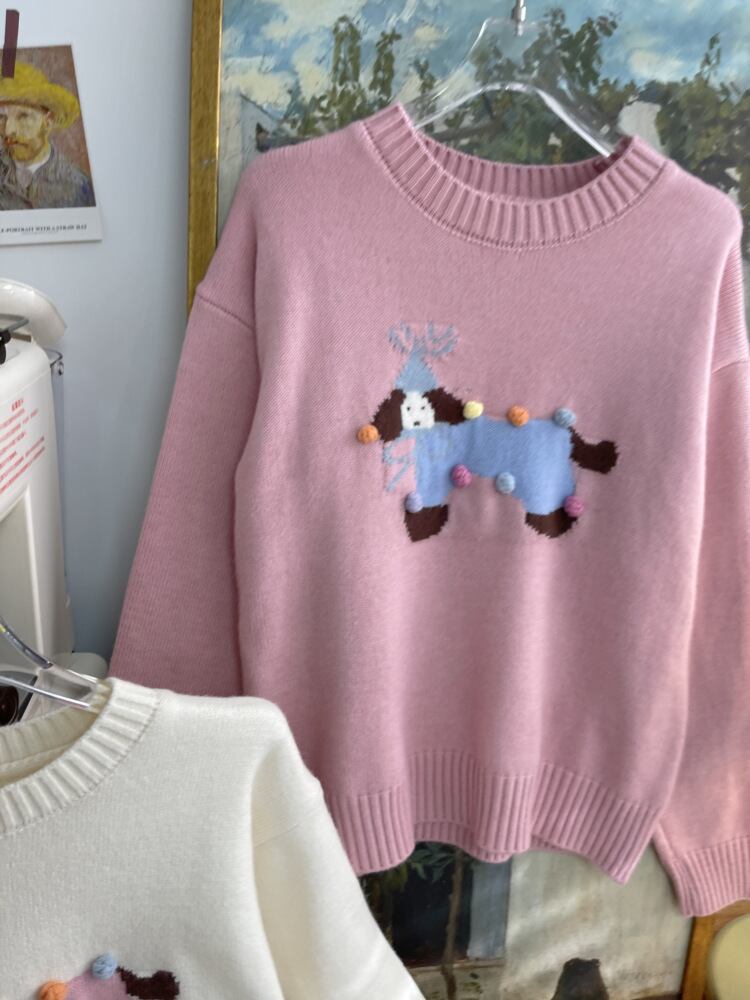 【tops】ジャカードニットセーター　M26855