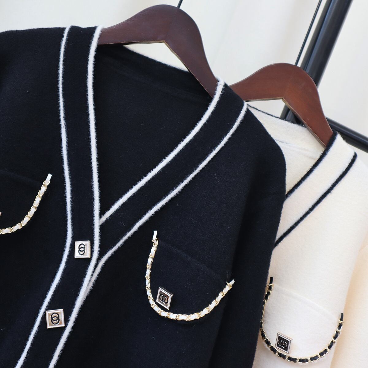 【outer】Vネックニットカーデ　M19095