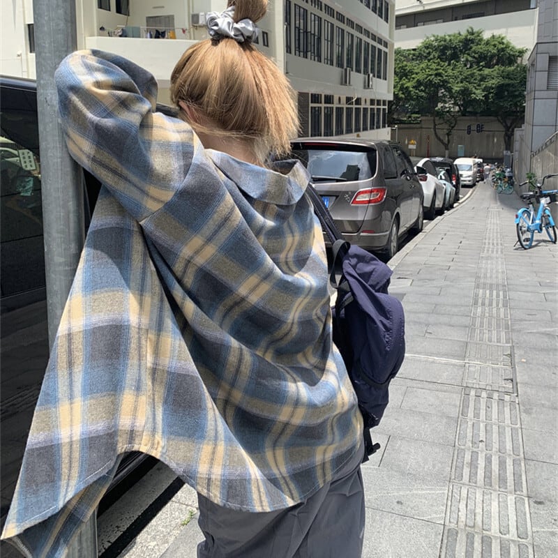【tops】チェック柄シャツトップス　M25664