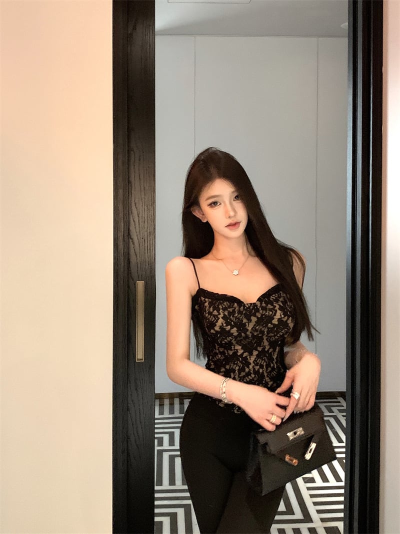 【tops】レースキャミソール　M28476