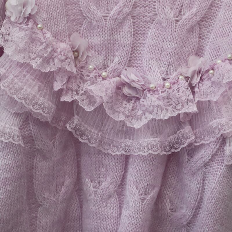 【tops】チュールコンビニットセーター　M29324