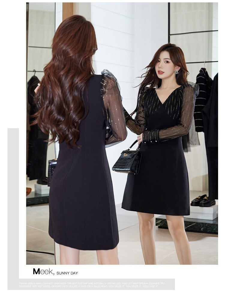 【dress】Vネックワンピース　M18656