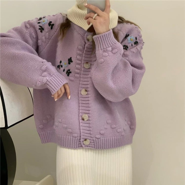 【outer】クルーネックニットカーデ　M18464